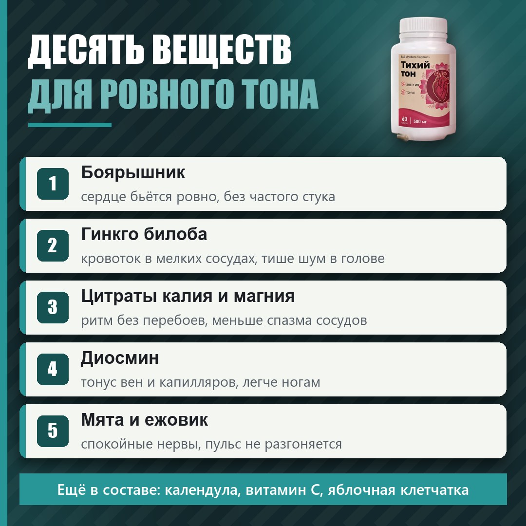 Состав Тихий тон: компоненты и их действие